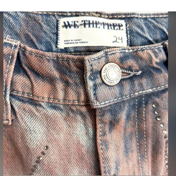 Free People We The Free Aurora Mid Rise Straight Jeans in Starlet sz 24 NWT - Picture 7 of 11